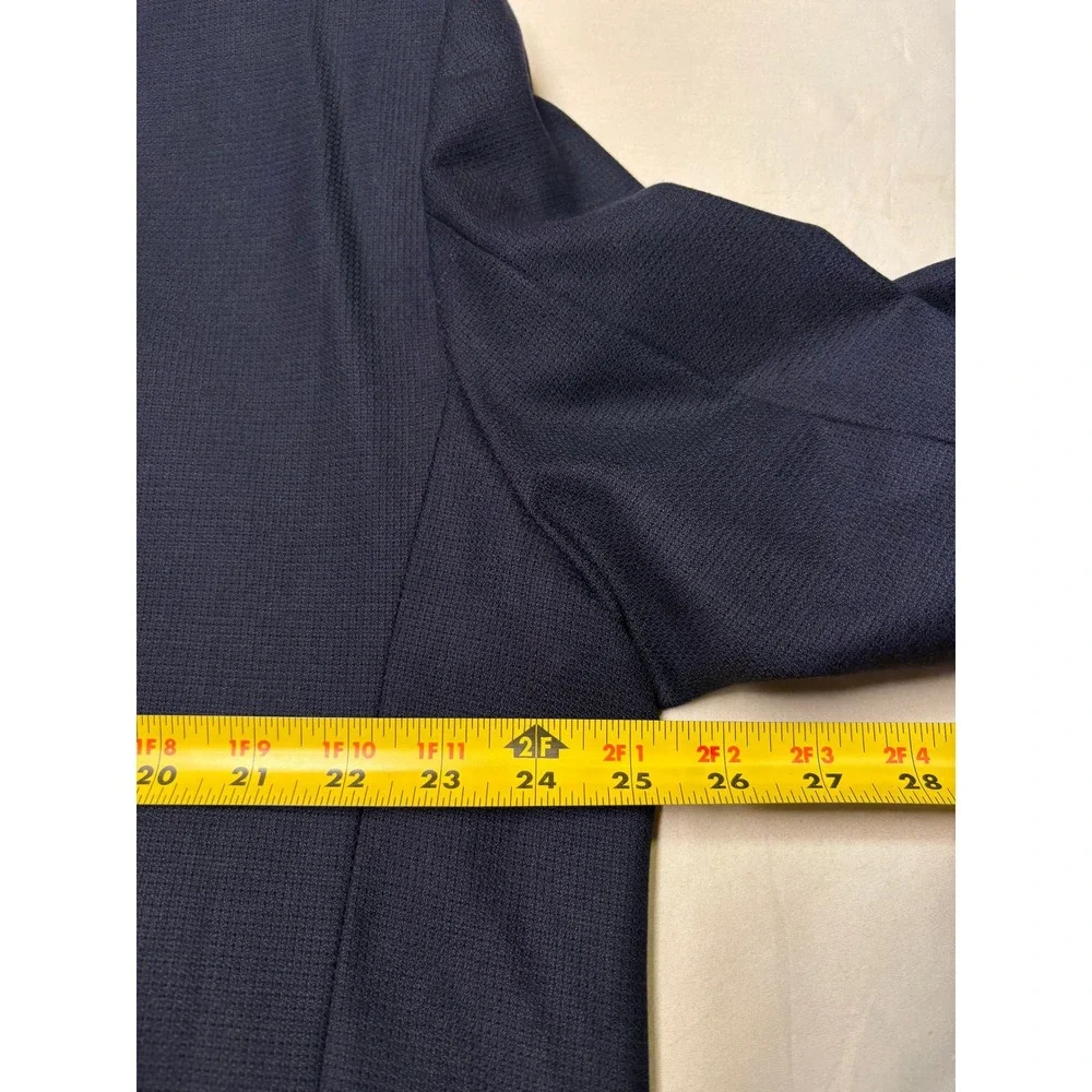 Ermenegildo Zegna Cloth Navy Blue Blazer 3-Button Crest Buttons Textured Men 50R